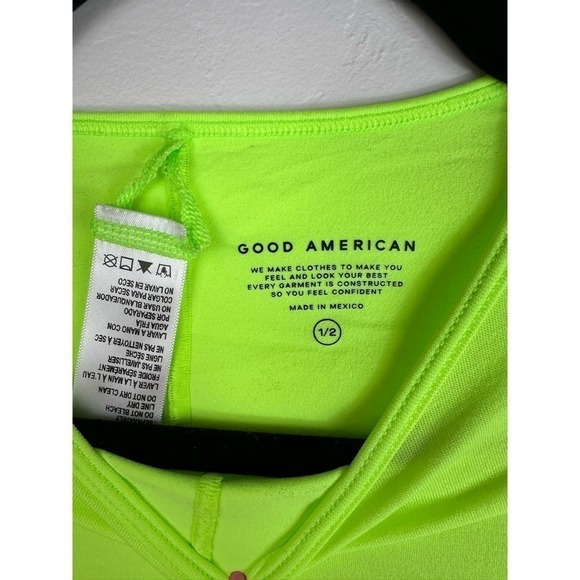 NWT Good American Fitted Seamless Tee Electric Lime size S/M - Picture 4 of 7